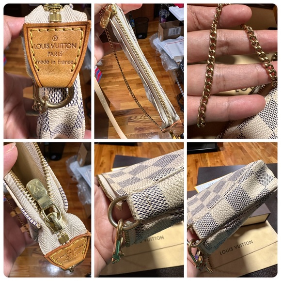 Louis Vuitton Azur Mini Pochette accessories Clutch Wristlet Pouch - Picture 5 of 16